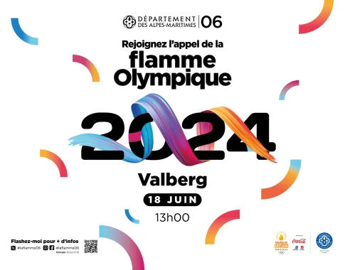 Affiche du passage de la Flamme Olympique à Valberg