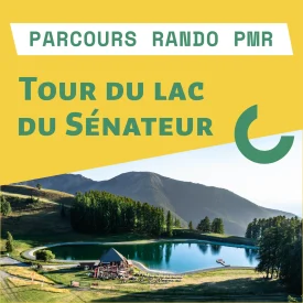 Itinéraire de randonnée du Tour du lac du Sénateur. Parcours adapté PMR, avec l'équipement Hippocampe.