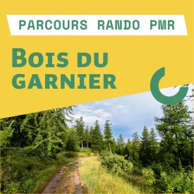 Itinéraire de randonnée du bois Garnier. Parcours adapté PMR, avec l'équipement Hippocampe.